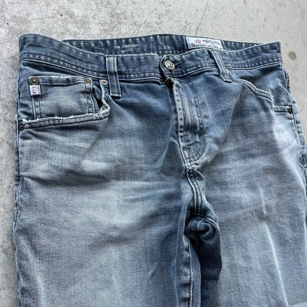 AG Adriano Goldschmied Jeans The Graduate Tailored Leg Mens 32x28 Gray Ripped